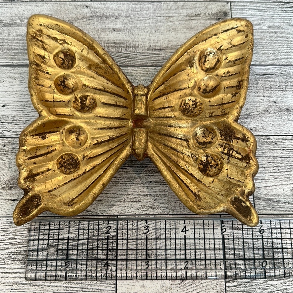 Gold toned butterfly dish